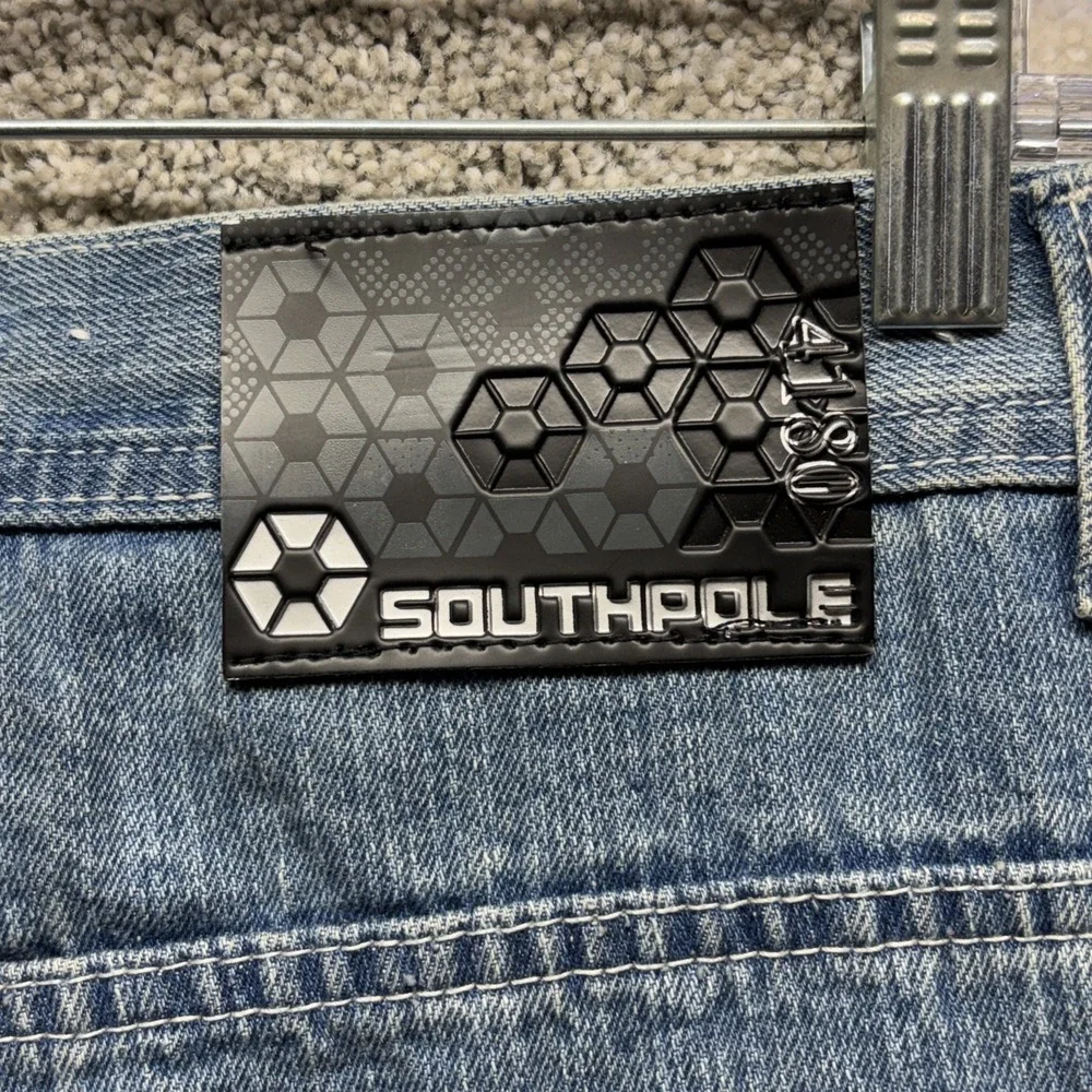 Vintage Southpole 4180 Baggy Denim Jeans 38x31 Skater Streetwear Y2K Black Label